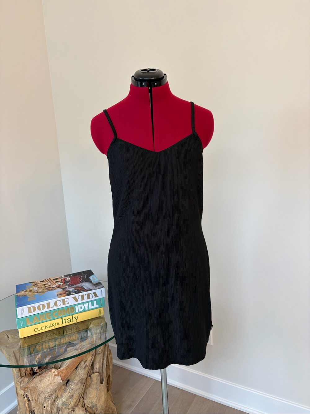 Vans Black Mini Slip Dress with Spaghetti Straps
